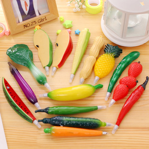 甲班乙班办公用品学生奖品创意卡通水果蔬菜笔带磁铁圆珠笔造型笔