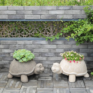 新中式创意多肉植物花盆个性户外铜钱草水培花槽庭院花园可爱动物