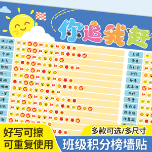 班级评比栏小学生积分榜墙贴幼儿园贴纸你追我赶教室装饰文化墙贴