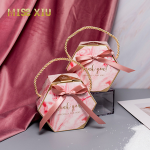 MISSXIU[八音盒]新款粉色INS风手提糖果袋结婚喜糖盒手拎盒小礼盒