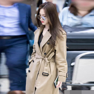 【意大利代购】maxmara裴秀智明星双排扣中长款修身显瘦风衣外套