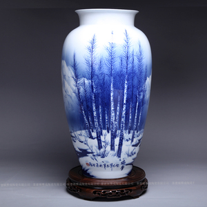 景德镇陶瓷器瑞雪观音瓶花瓶插花客厅摆件古典装饰中式复仿古