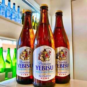 日本进口sappor札幌三宝乐yebisu惠比寿高级白啤酒 玻璃瓶装500ml