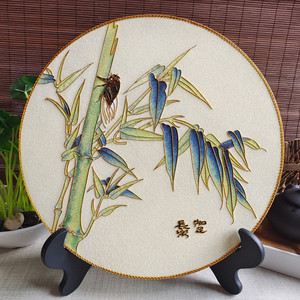 掐丝珐琅景泰蓝手工画材料套装金丝彩砂装饰画玄关视频diy远景.