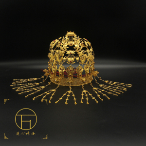 古代头饰汉服首饰双龙九凤冠银镀金婚服明星结婚头饰秀禾服首饰