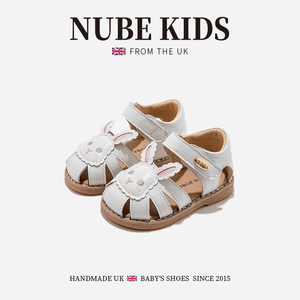 真皮英国NUBEKIDS童鞋女童凉鞋运动宝宝包头防滑软底学步沙滩鞋子