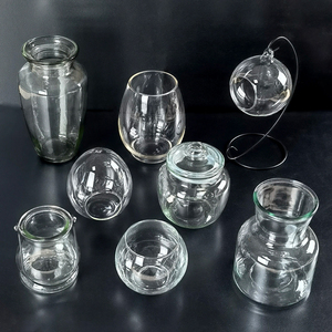手工diy 玻璃烛台透明花瓶白胚马赛克儿童亲子蜡烛杯底胚素胚材料