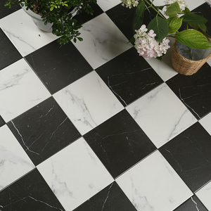 法式黑白地砖20阳台花园仿古砖卫生间玄关门厅防滑地板砖浴室瓷砖