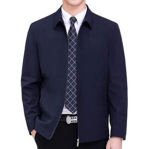 老干部外套公务员夹克衫书记同款中老年人男装厅级正装春秋衣服装