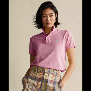 国内代购拉夫劳伦ralph lauren粉色短袖翻领t恤女polo
