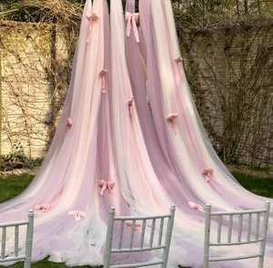 温柔蜜桃粉水粉色柔软垂感纱布婚庆节日装饰背景透明网纱布料