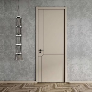实木复合烤漆木门室内房间套装隔音门简约现代平板轻奢实木平开门
