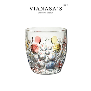 Vianasa's意大利手绘珠光彩色玻璃杯水杯牛奶饮料杯现代简约