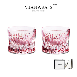 Vianasa's女士甜酒杯一口杯威士忌酒杯创意新款果酒起泡酒杯粉色