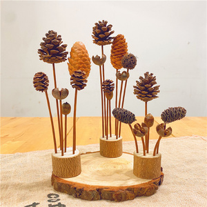 森系手工制作树桩桌面摆件创意松果组合森林复古圣诞装饰树diy