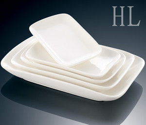包邮促销酒店餐具镁质白瓷餐饮日式陶瓷长方盘子肠粉碟子长方盘