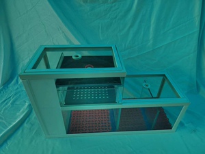 鱼缸玻璃上滤槽过滤槽中型过滤系统干湿分离沉淀仓排污过滤缸定做