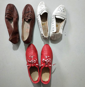 怀旧老库存 80-90年代 人造革 女士健美鞋 单鞋