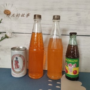怀旧老库存 80年代玻璃瓶 汽水果汁饮料瓶 罐头易拉罐麦乳精 空瓶