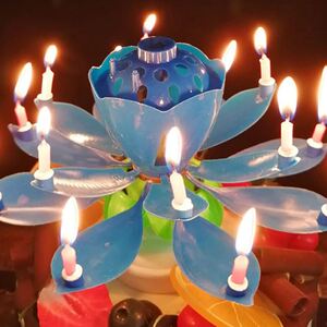 950人付款淘宝开花生日蜡烛网红创意浪漫惊喜氛围感莲花灯音乐旋转会