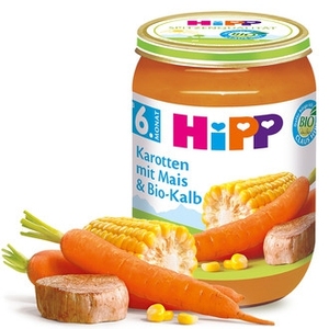 德国喜宝Hipp有机胡萝卜玉米小牛肉泥 6个月以上 190g