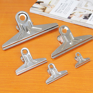 不锈钢长尾夹铁夹子大号金属办公文件夹票据夹文具夹支票夹燕尾夹