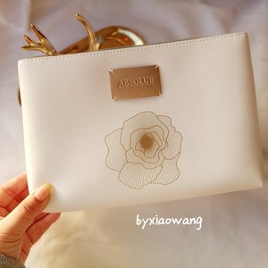 兰蔻lancome 化妆包菁纯系列白色手拿包伴手礼手机包 零钱包包邮