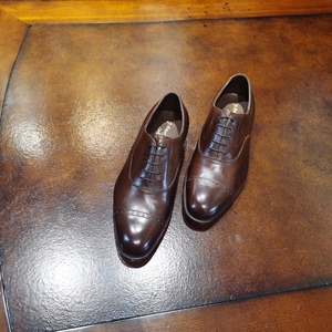 聚鹏名品 silvano lattanzi朗丹泽深棕色一字雕花牛津鞋