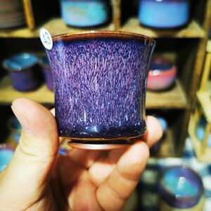 神后钧瓷孔家钧窑瓷中韵手工手拉胚龙头孔窑变炉钧主人杯茶具单杯