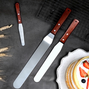 蛋糕抹刀6-8-10寸烘焙家用抹面不锈钢木柄吻刀裱花刮刀蛋糕抹平刀