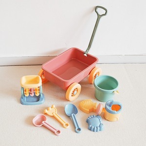 韩国INS儿童沙滩玩具拉车套装水桶铲子戏水玩沙宝宝夏季海边挖沙