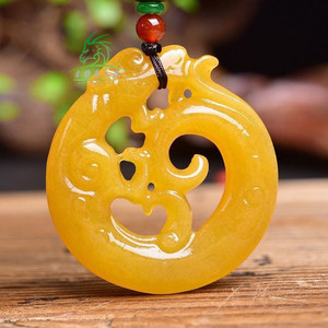 黄龙玉仿古龙挂件