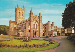 英国 德文郡 乡村 教堂 花园 传统建筑 外国欧洲原版实寄明信片