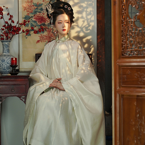 空谷记 原创 立领斜襟长衫桑蚕丝混纺晚明风汉服女装春夏秋非古