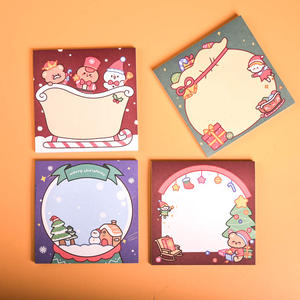 卡通圣诞便利贴学生留言记事便签本学习办公便签条圣诞老人n次贴