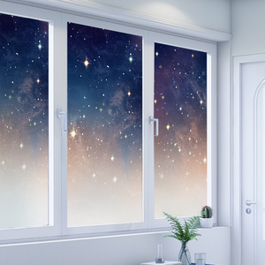 大阳台玻璃贴纸客厅移门玻璃贴膜窗户防晒静电磨砂窗纸透光不透明