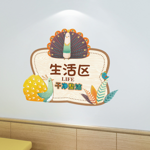 小中大班生活区区域材料幼儿园活动角牌森系托班主题环创装饰贴纸