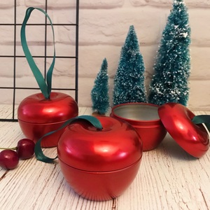 圣诞节礼物儿童幼儿园苹果型糖果盒平安夜小礼品装饰包装盒子