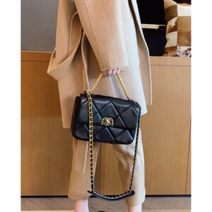 代购小mk小香风菱格包包2021秋冬季新款单肩包手提斜挎包链条女包