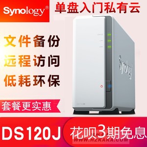 Synology群晖 DS120J 网络存储服务器NAS 单盘位个人家庭私有云盘