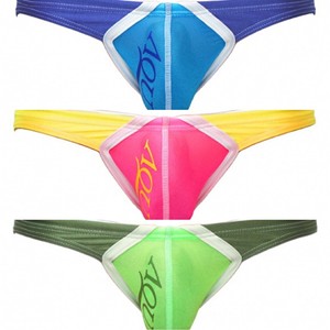 团购日本制造aqux男士低腰比基尼三角激凸袋囊尼龙氨纶透五月款