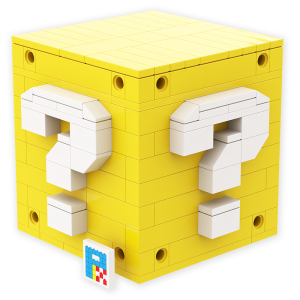 lego乐高 拼插积木迷你黄色问号箱 储物盒桌面笔筒 收纳盒礼物盒