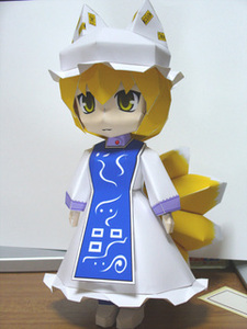 动漫游戏人偶 东方Touhou东方Project八云蓝九尾天狐3D纸模型DIY