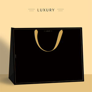 303人付款淘宝纯黑色手提袋定制牛皮纸袋化妆品包装茶叶礼品袋购物袋