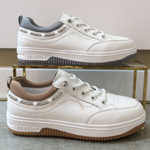 卡迪娜kadina正品2022春秋季款平底系带运动休闲女小白鞋kc222403