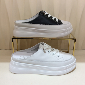 卡迪娜kadina正品2021春夏新款懒人舒适包头小白女拖鞋子klm12402