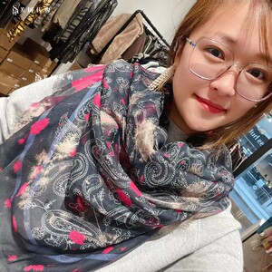 0407 zadig voltaire莫代尔佩斯利花纹丝巾wkaf0801f