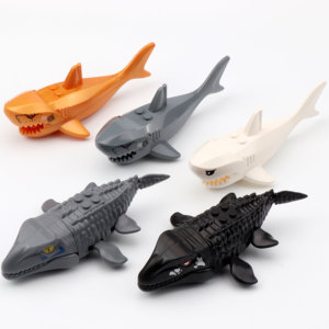 积木恐龙棘龙侏罗纪拼装异齿龙火盗龙沧龙鲨鱼霸王龙甲龙模型玩具