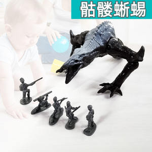 骷髅蜥蜴巨蜥爬虫模型玩具爬行者玩偶男童儿童怪兽大猩猩金刚手办