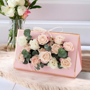 三八女神节花盒网红鲜花包装盒创意迷露插花包纸质鲜花礼盒空盒子